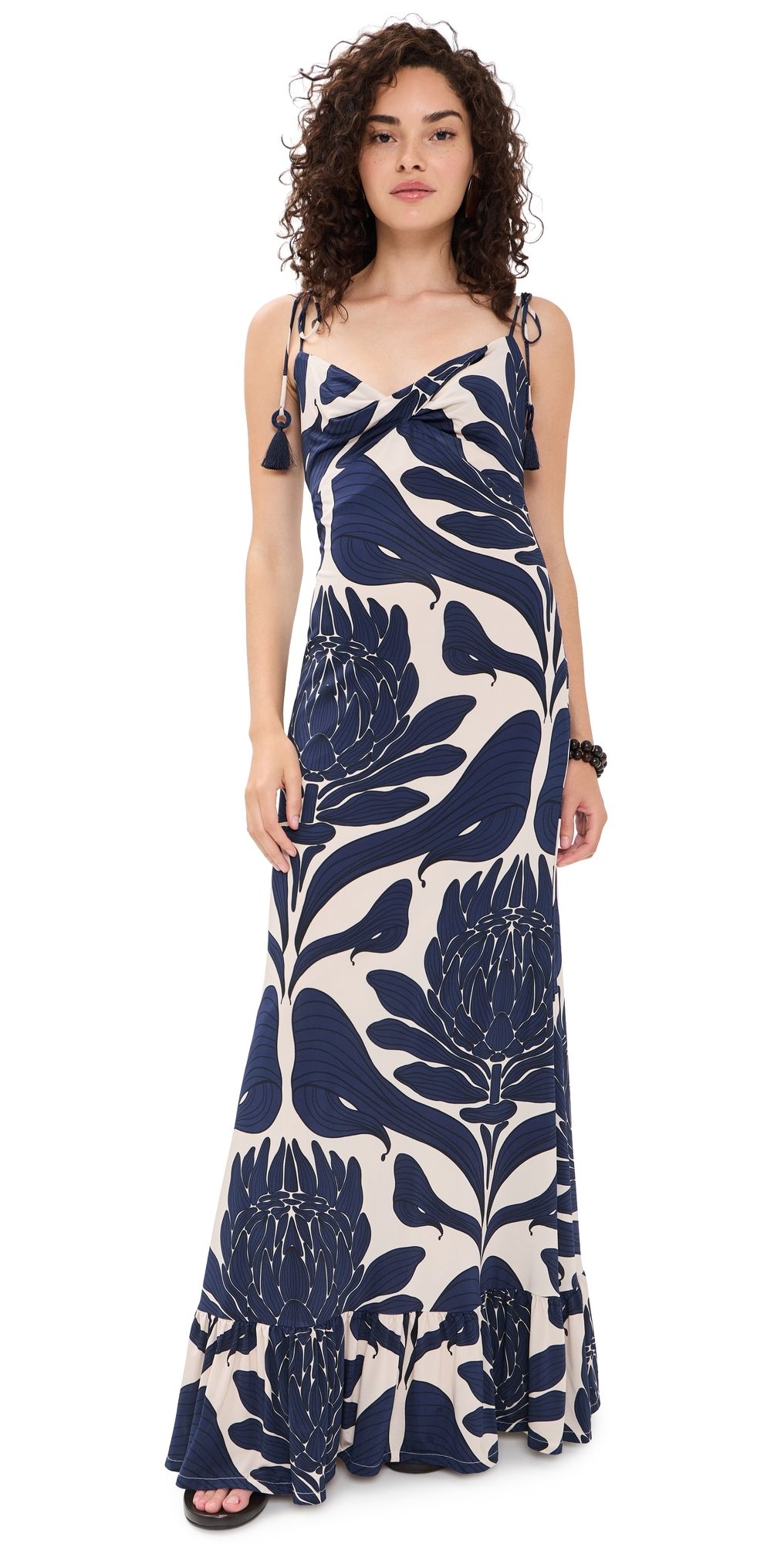 Andres Otalora Una Esencia Maxi Dress Navy Floral Mosaique 6