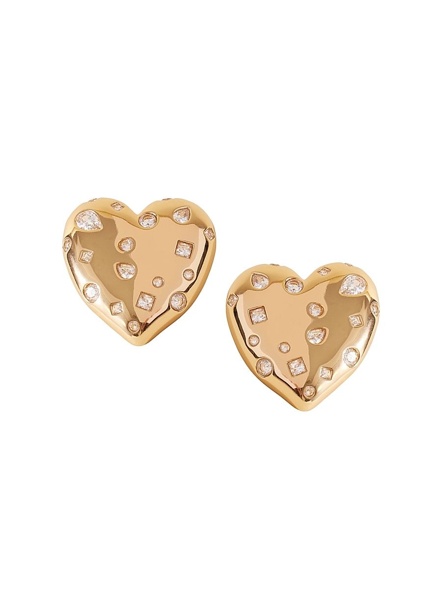 Women's Eros 14K-Gold-Plated & Cubic Zirconia Stud Earrings - Gold