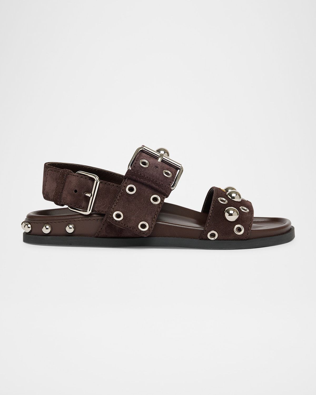 Nellcote Studded Ankle-Strap Suede Sandals