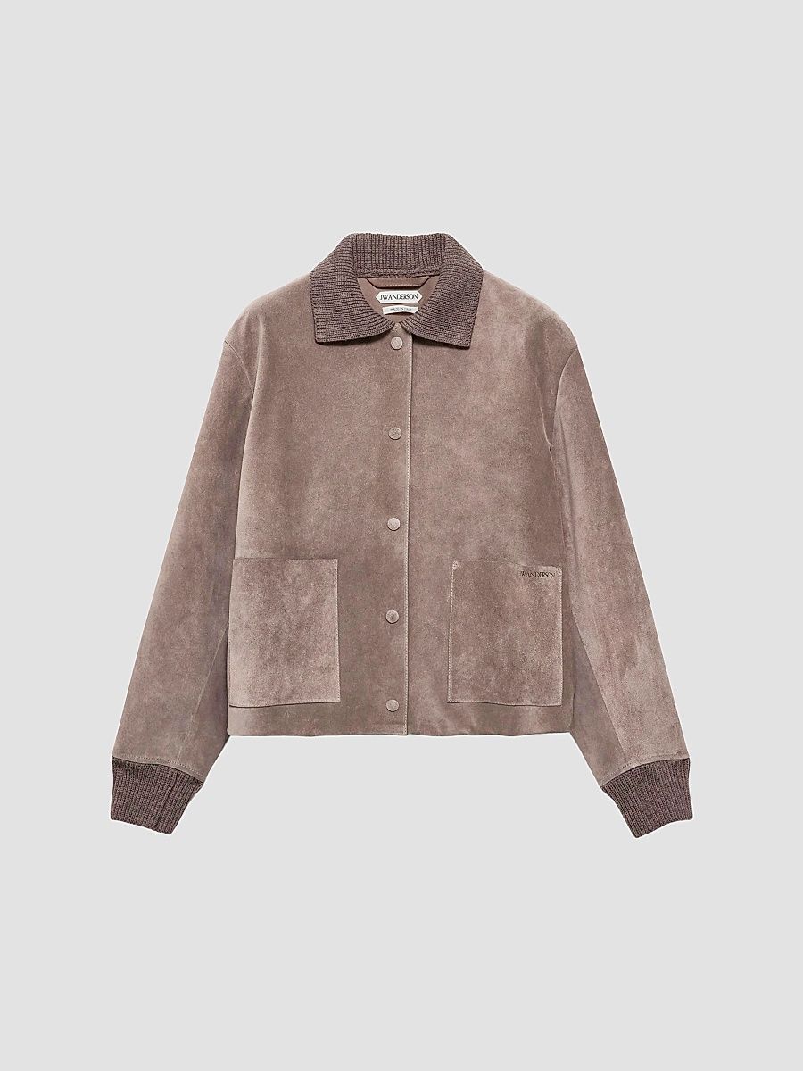JW Anderson Women's Suede Jacket - Mouse Grey - Size Small