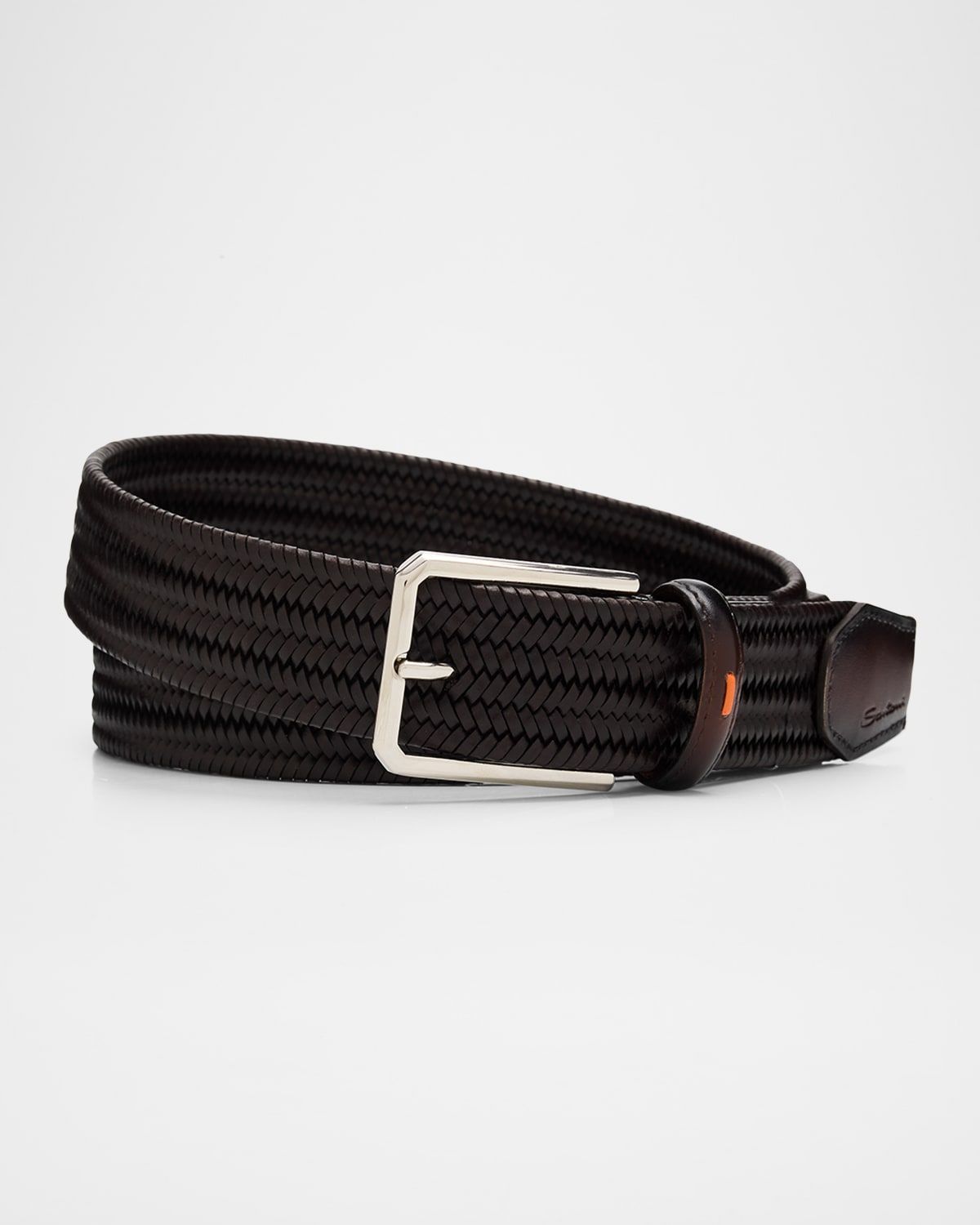 Men & apos;s Woven Leather Belt