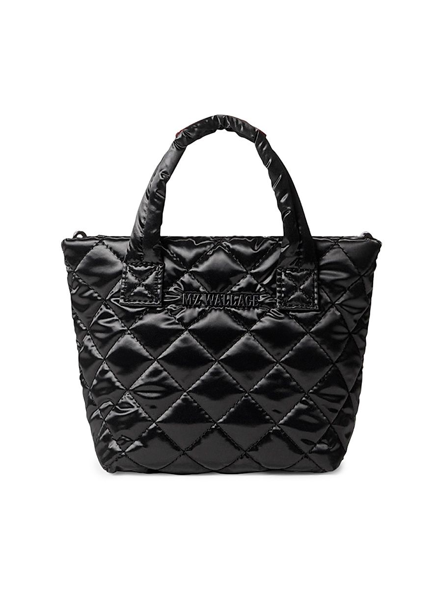 Women's Petite Metro Deluxe Quilted Crossbody Bag - Black