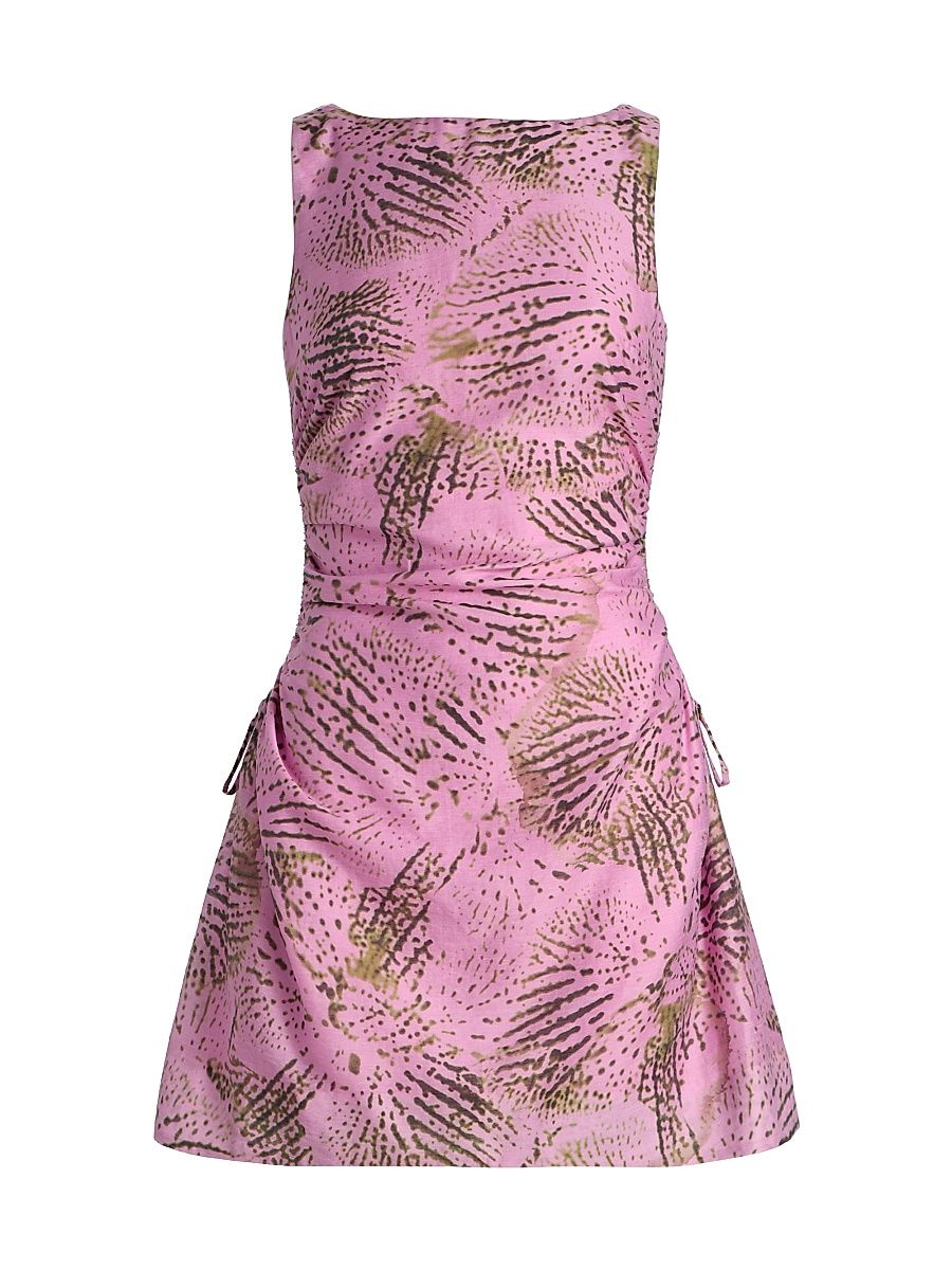 Women's Waverlyn Ruched Minidress - Cellular Bloom - Size 12