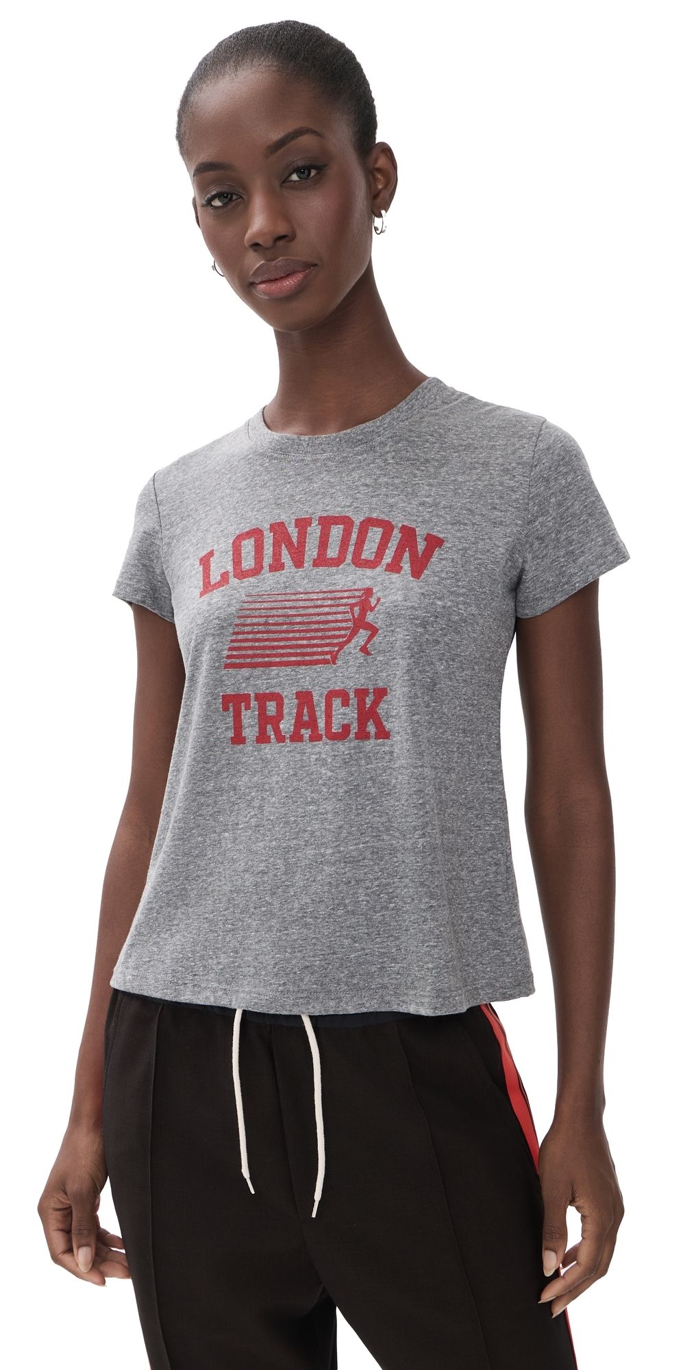 Sunny Somewhere London Track Femme Crew Tee Heather Grey XL