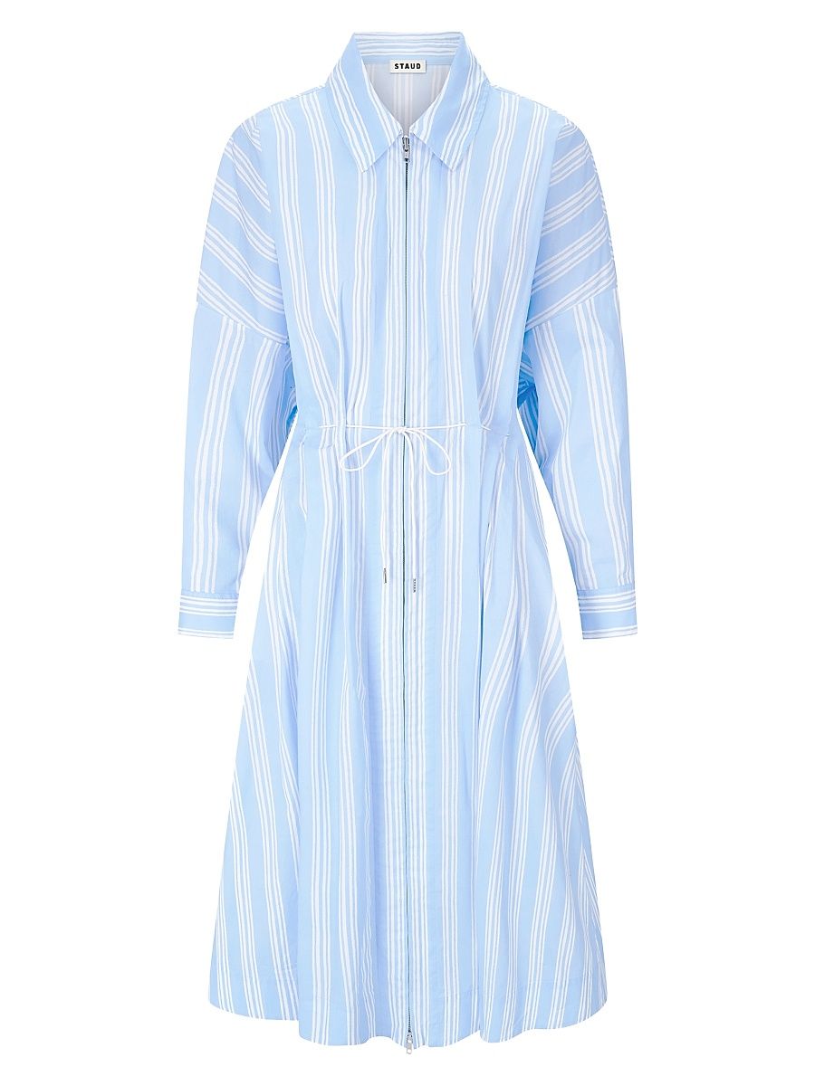 Women's Chi Striped Stretch-Cotton Midi-Dress - Ventura Stripe - Size XL