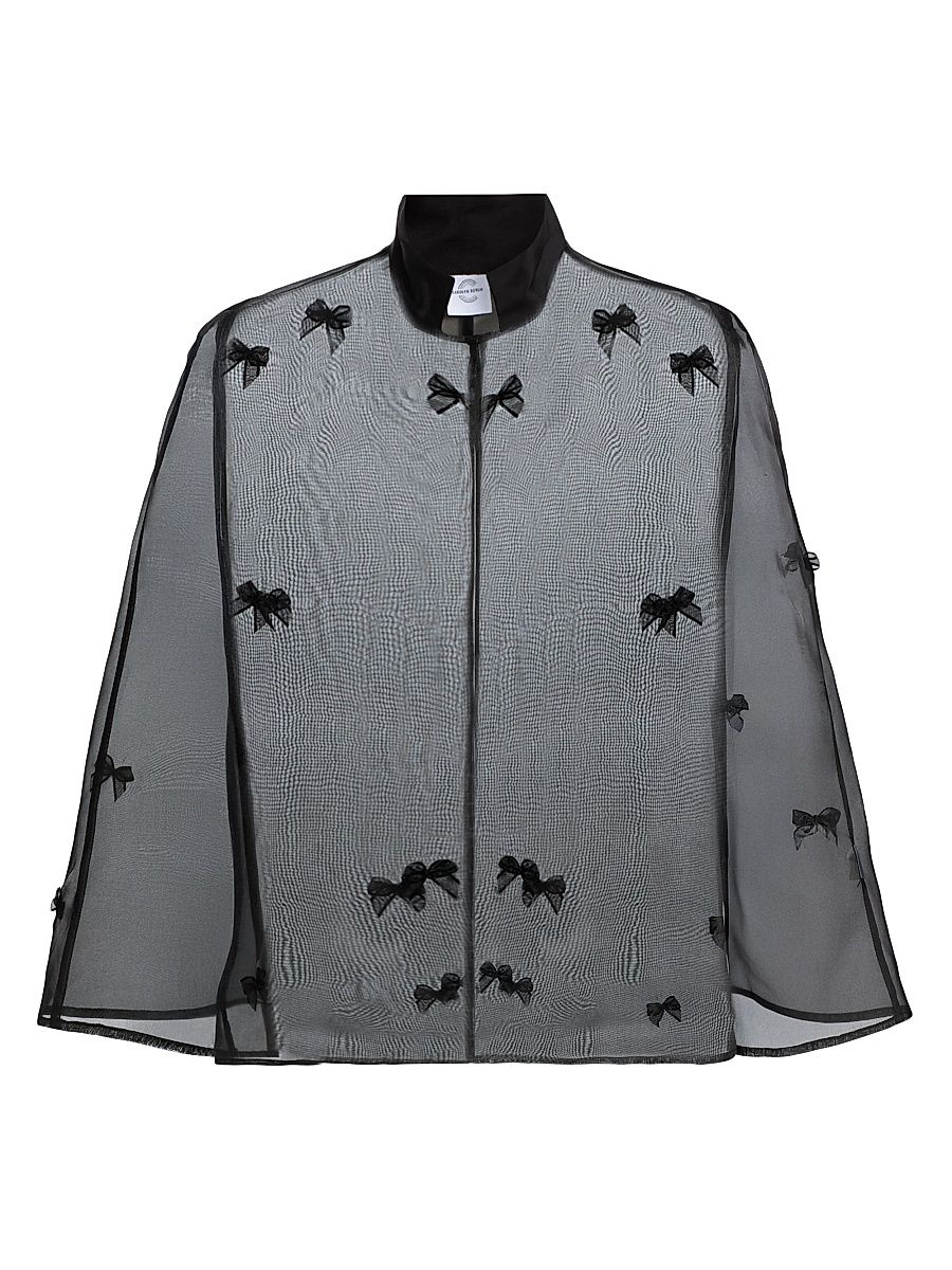 Women's Silk Organza Cape - Black