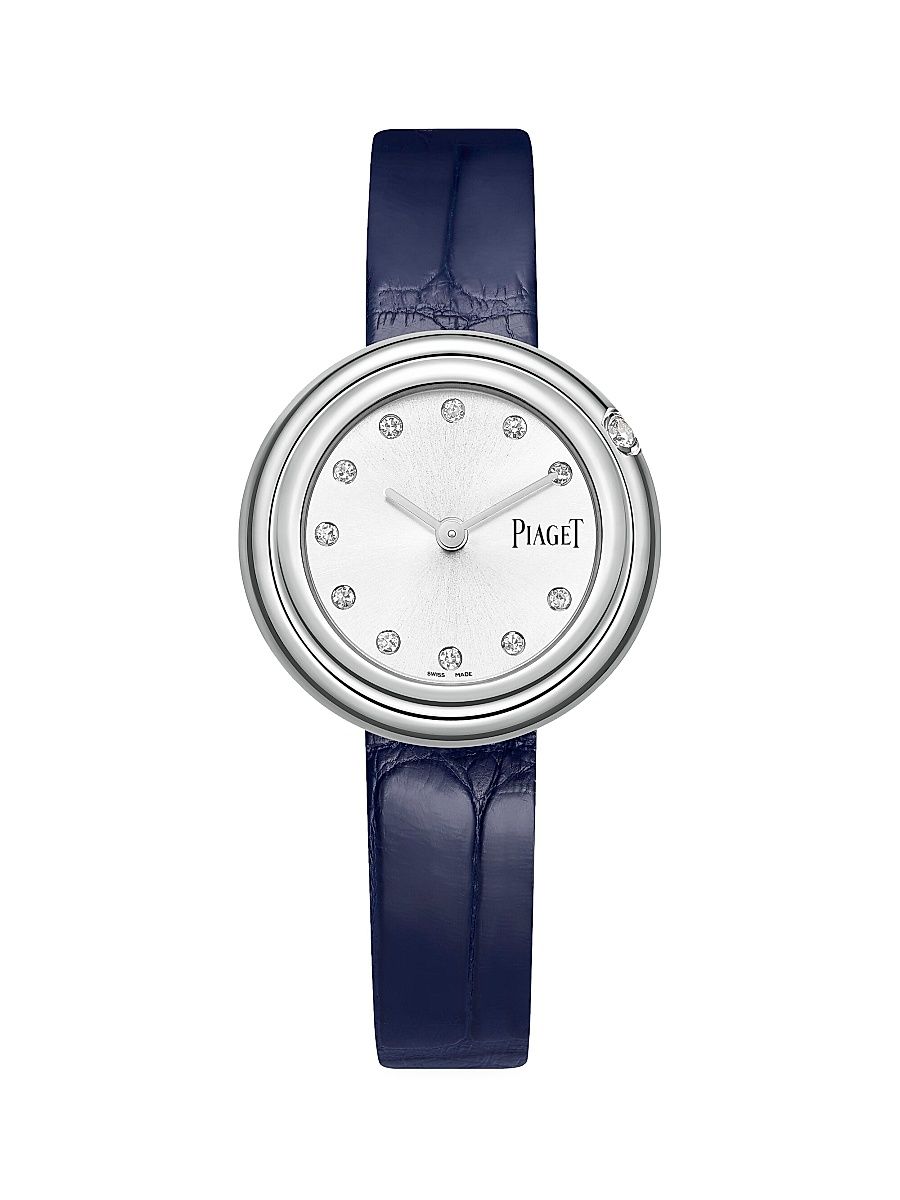 Women's Possession Stainless Steel & Diamond Dot Blue Alligator Strap Watch - Blue