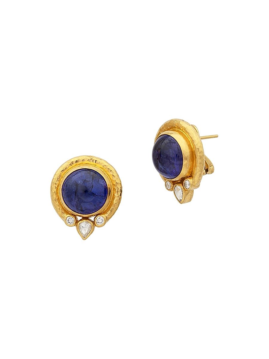 Women's Muse 24K Yellow Gold, Tanzanite & 0.5 TCW Diamond Stud Earrings - Gold