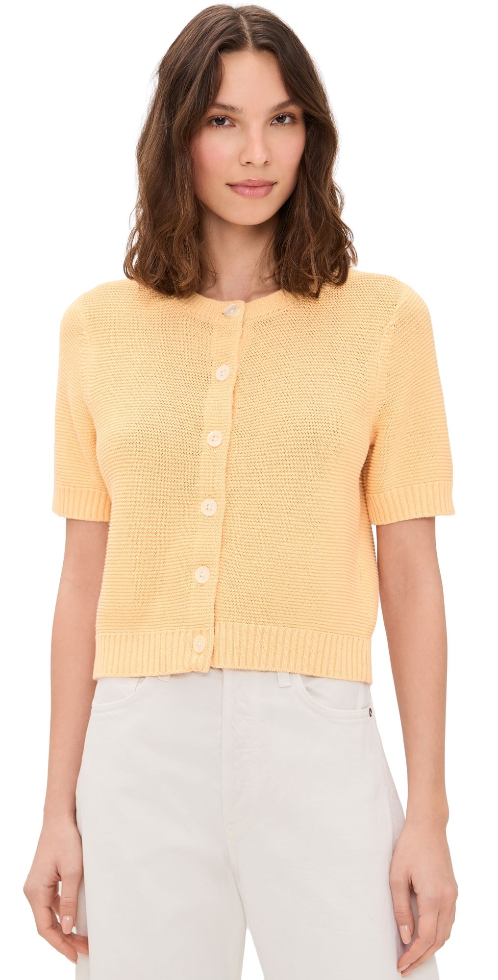 Alex Mill Elle Cardigan In Linen Cotton Honey Biscuit M