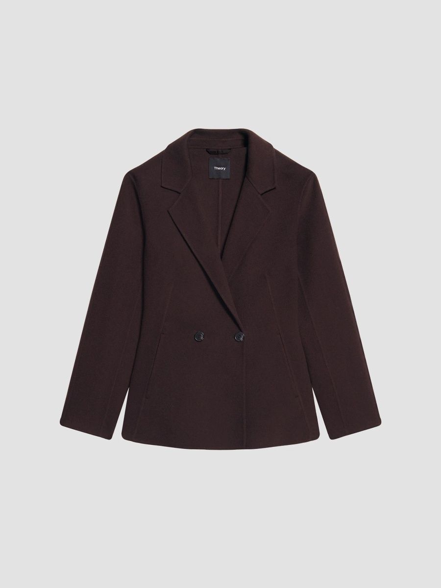 Theory Women's Shaped Wool Coat - Cacao - Size XL