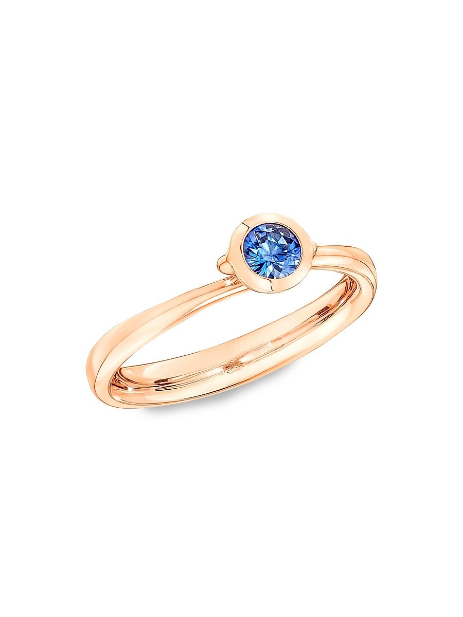Women's Bouton 18K Rose Gold & Blue Sapphire Ring - Rose Gold - Size 6