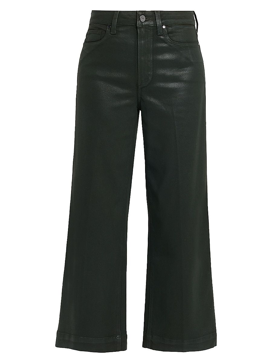 Women's Anessa Coated Wide Ankle Jeans - Black - Size 30