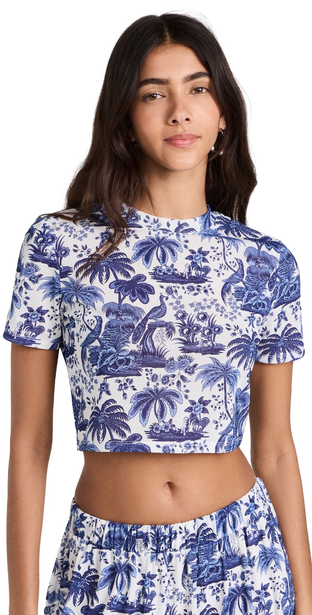 STAUD Fernanda Top Blue Toile L