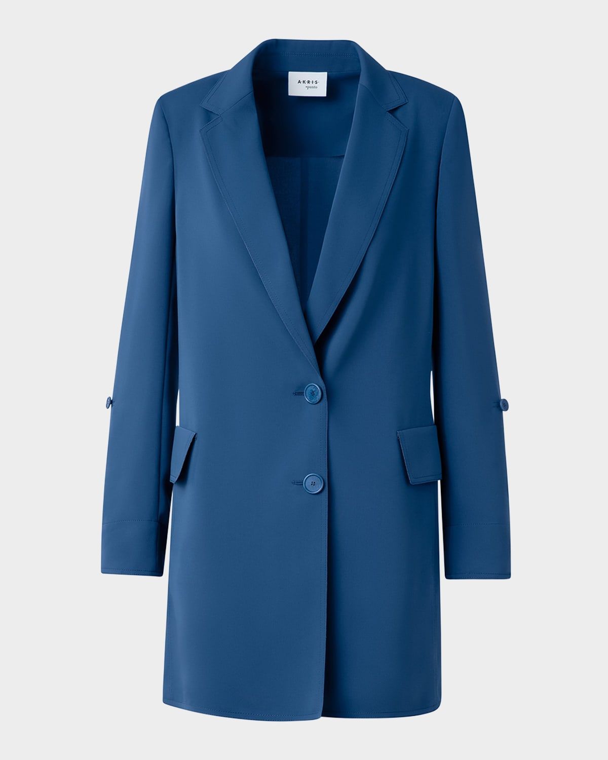 Belted Single-Breasted Long Blazer Jacket