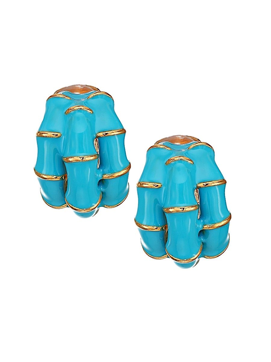 Women's Turquoise Clip-On Hoop Earrings - Turquoise