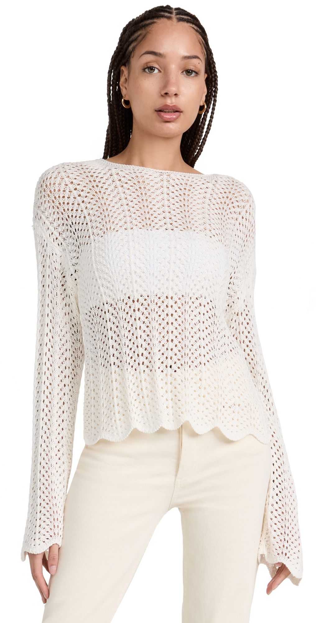 Z Supply Donovan Crochet Top Sandstone S