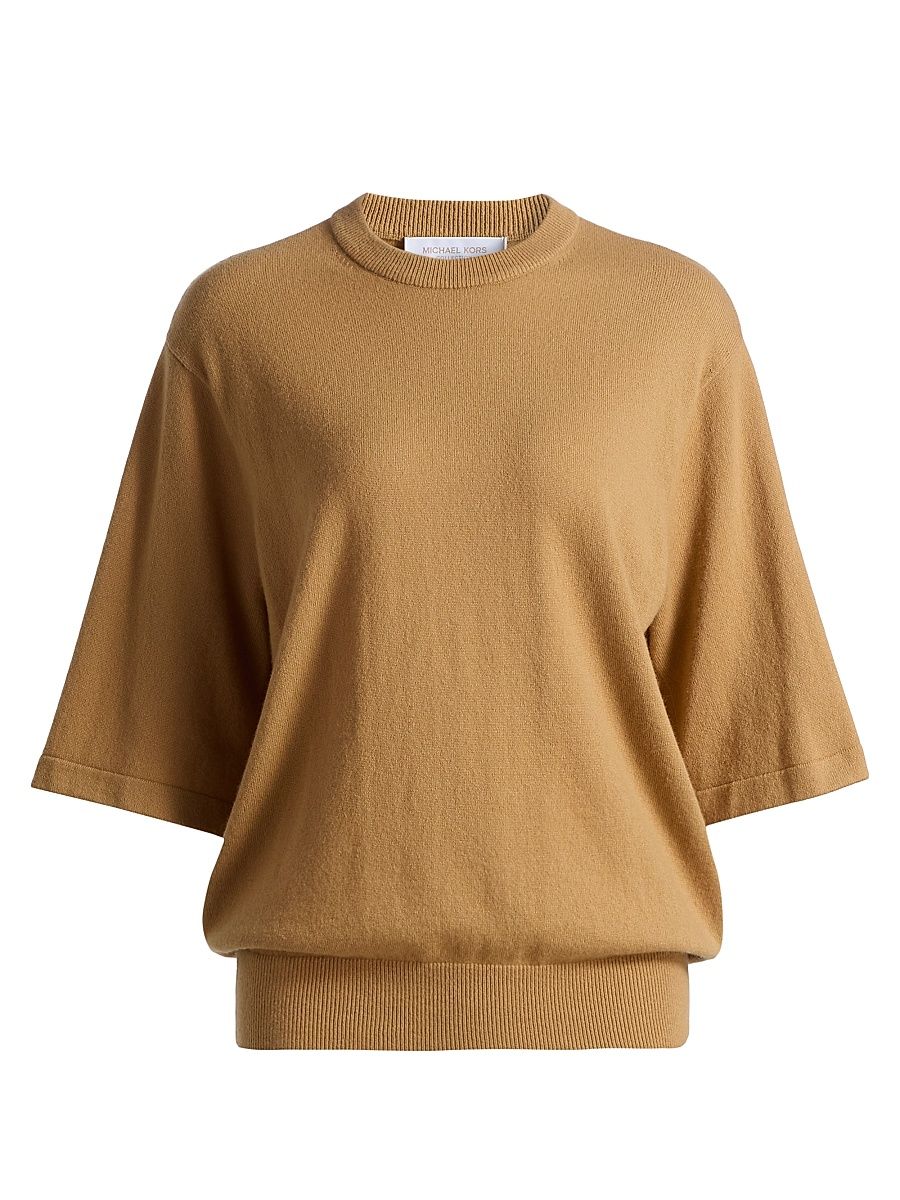 Women's Tee Cashmere Crewneck Sweater - Cashew - Size XL