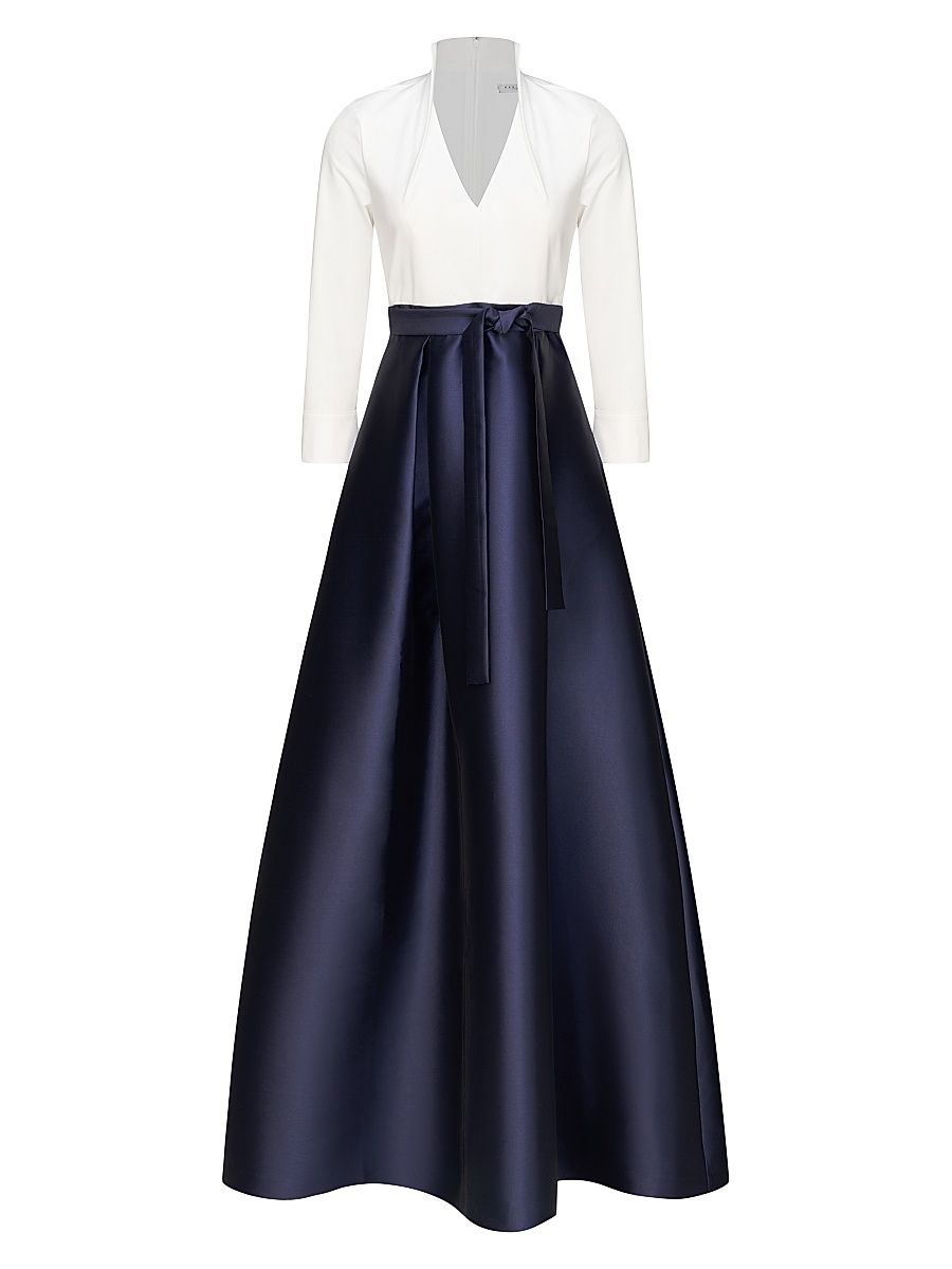 Women's Phoebe Swan-Neck Gown - White Dark Twilight - Size 10