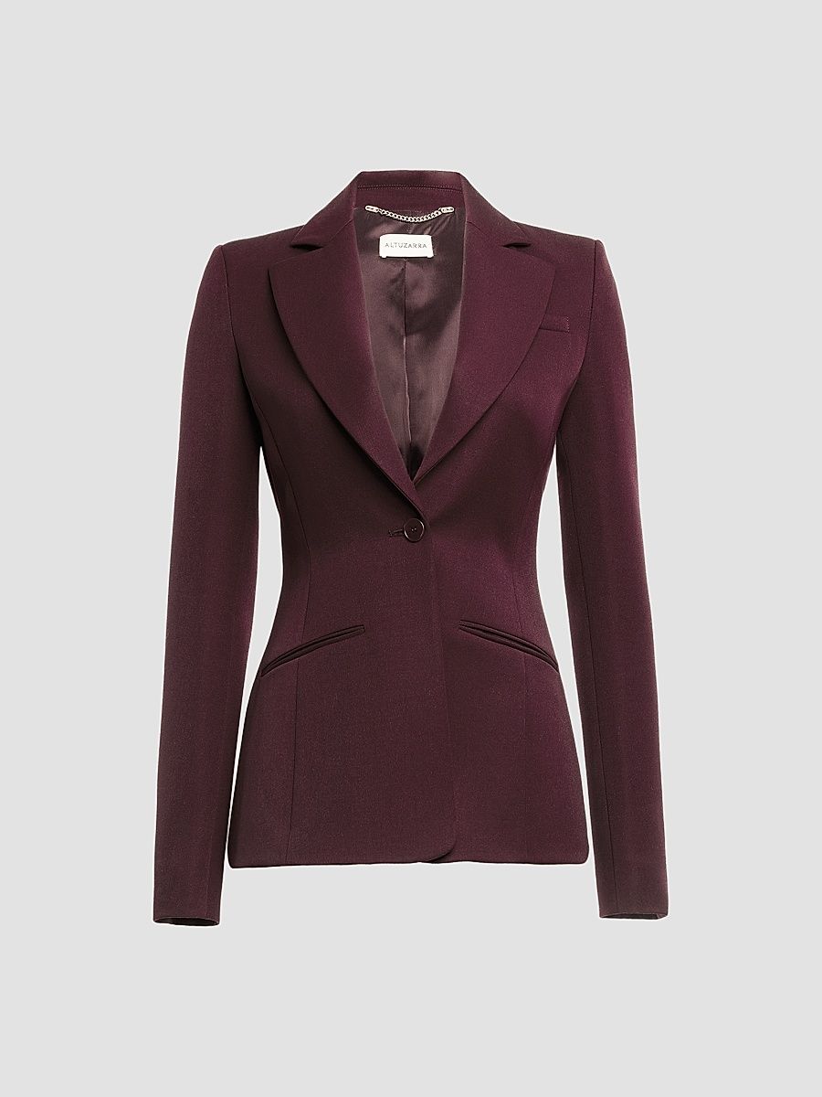 Women's Acacia Wool Blazer - Deep Cherry - Size 2