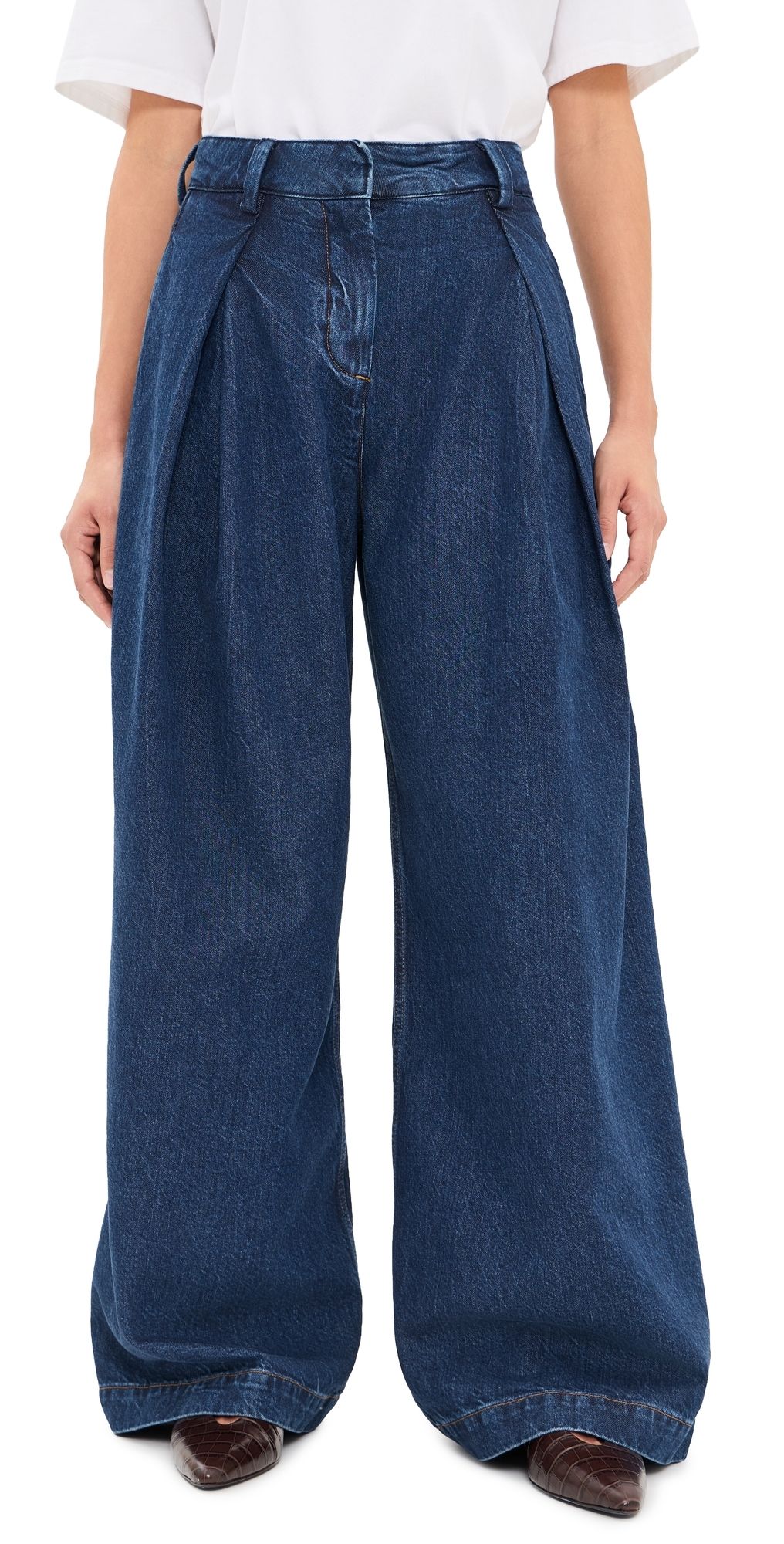 Favorite Daughter The Denim Pleats For Days Pants Dark Sea 31