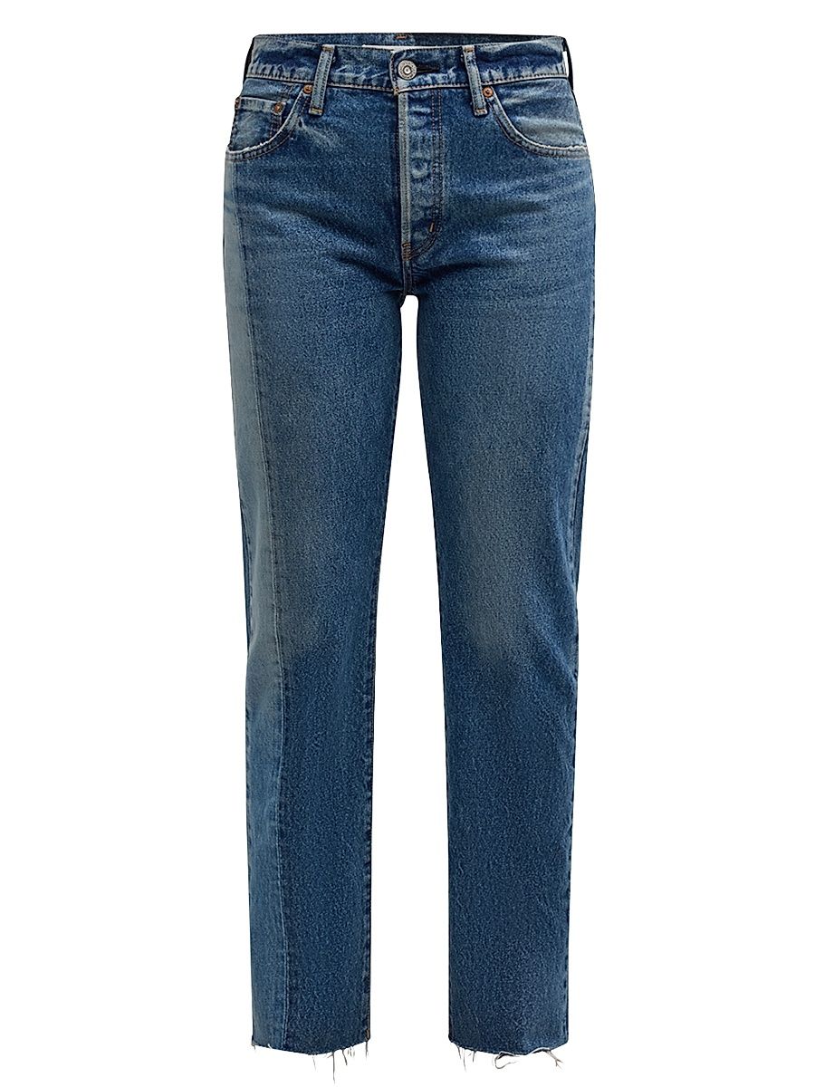 Women's Westchase Pieced Mid-Rise Straight-Leg Jeans - Blue - Size 30