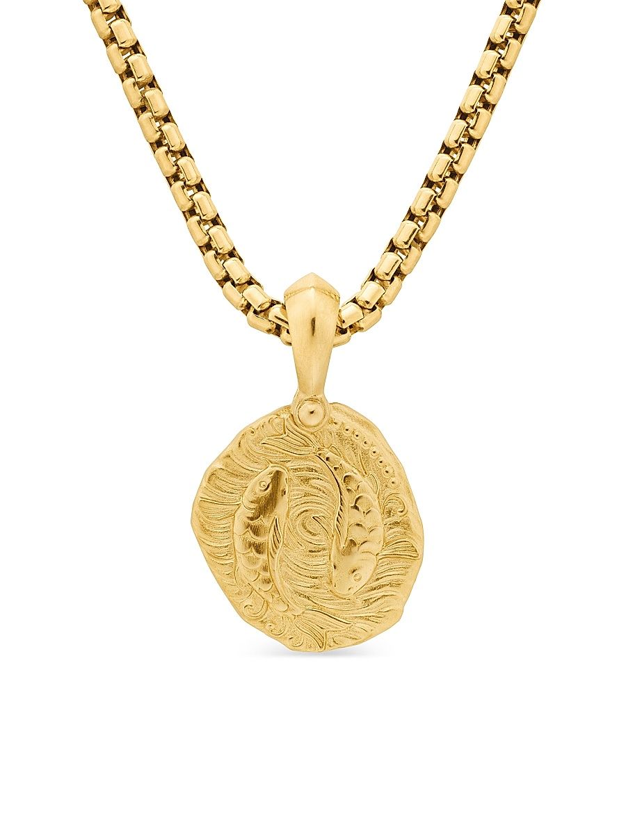 Men's Pisces Amulet in 18K Yellow Gold - Gold