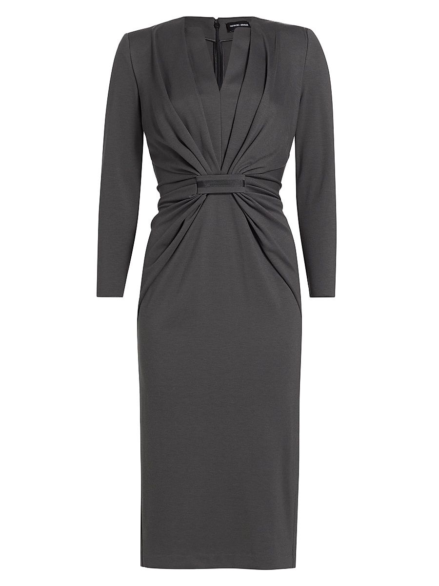 Women's Tab Front Jersey Dress - Dark Grey - Size 14