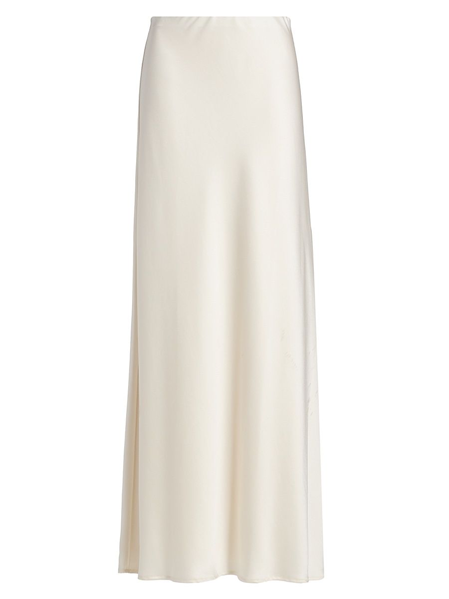 Women's Bella Satin A-Line Maxi Skirt - Fior Di Latte - Size Large