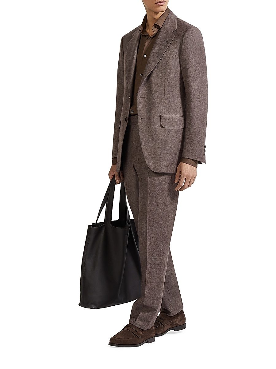 Men's Wool and Cashmere Suit - Light Brown - Size 46