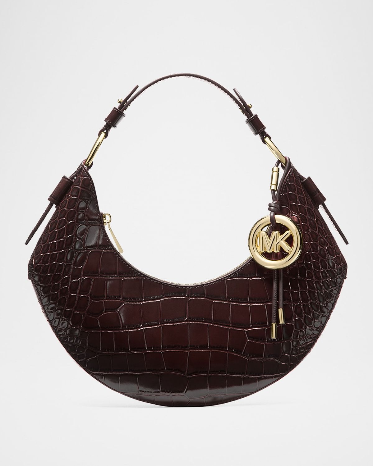 Koa Croc-Embossed Leather Shoulder Bag