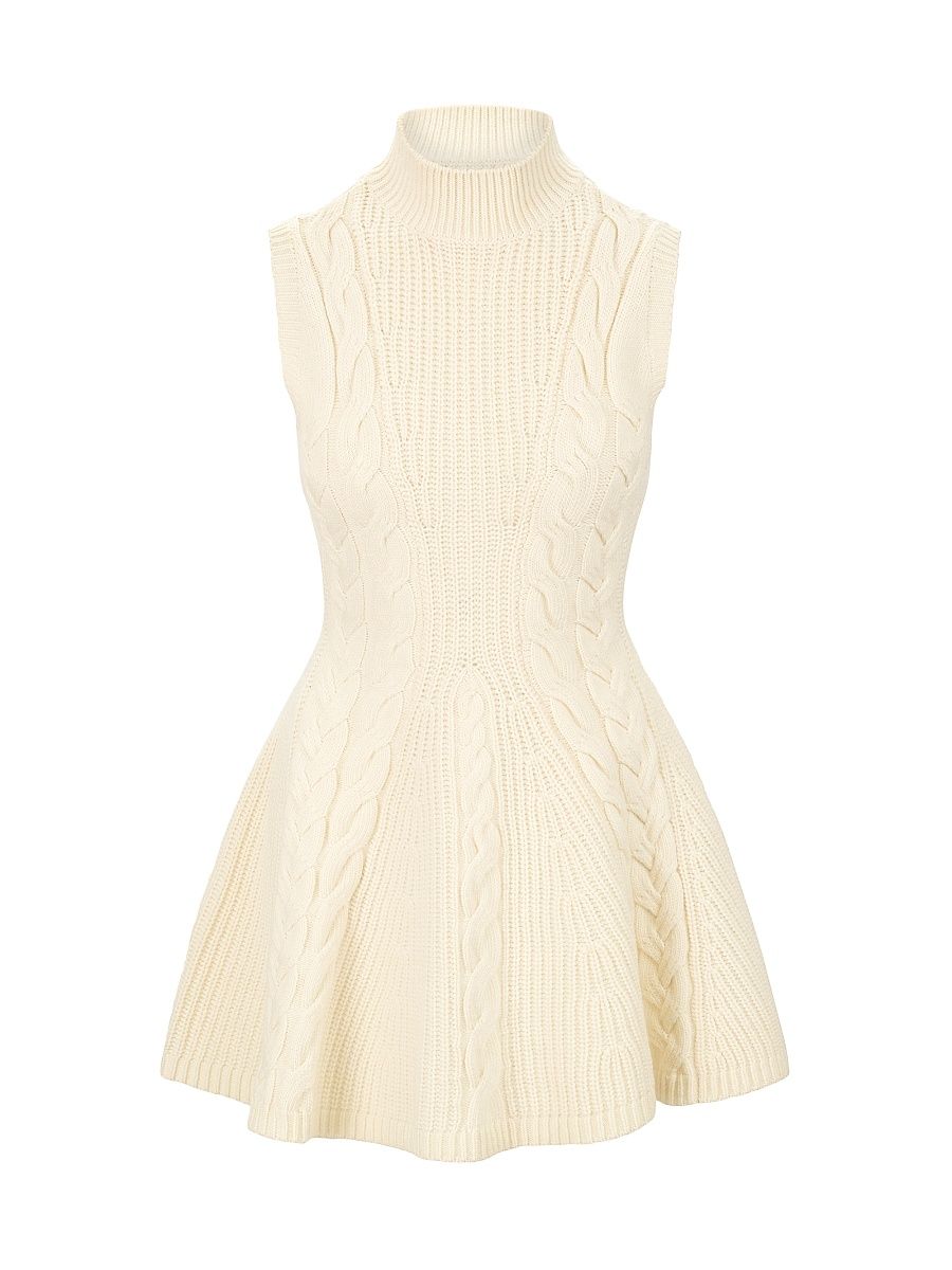 Women's Charade Cable-Knit Minidress - Ivory - Size XL