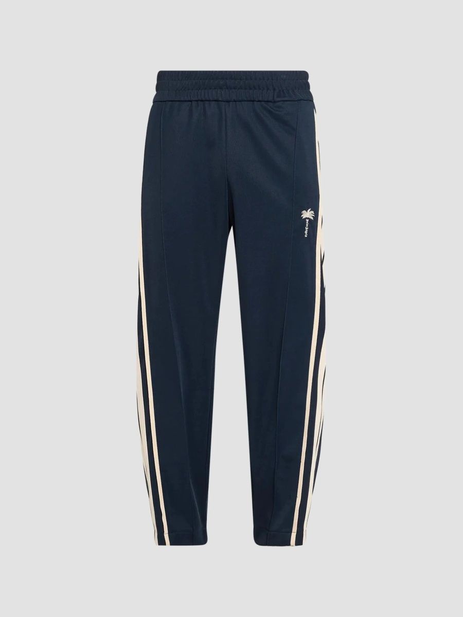 Palm Angels Men's Palm Tree Striped Track Pants - Navy Blue Off White - Size XXL