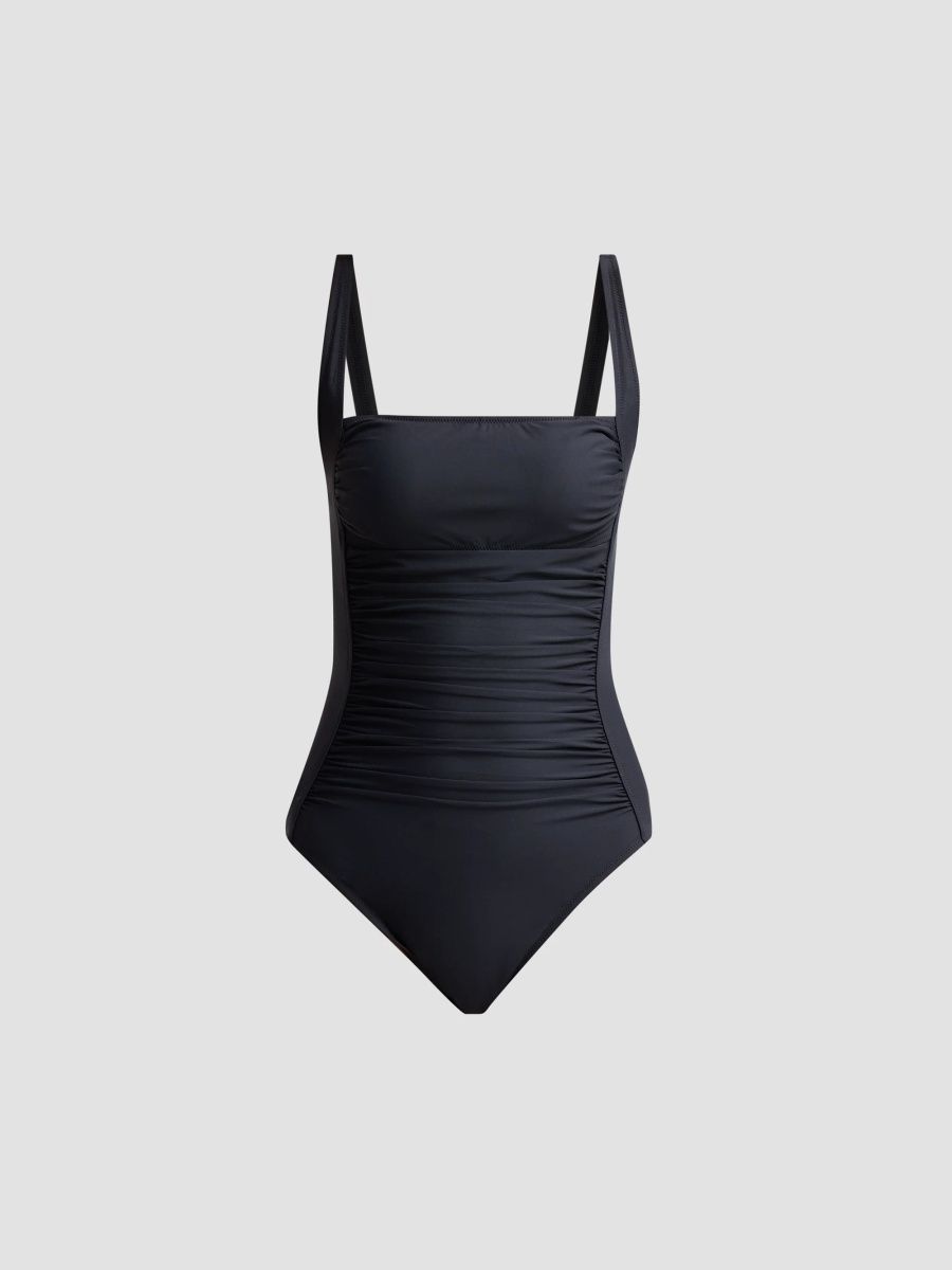 Johnny Was Women's Marilyn Ruched One-Piece Swimsuit - Black - Size XL