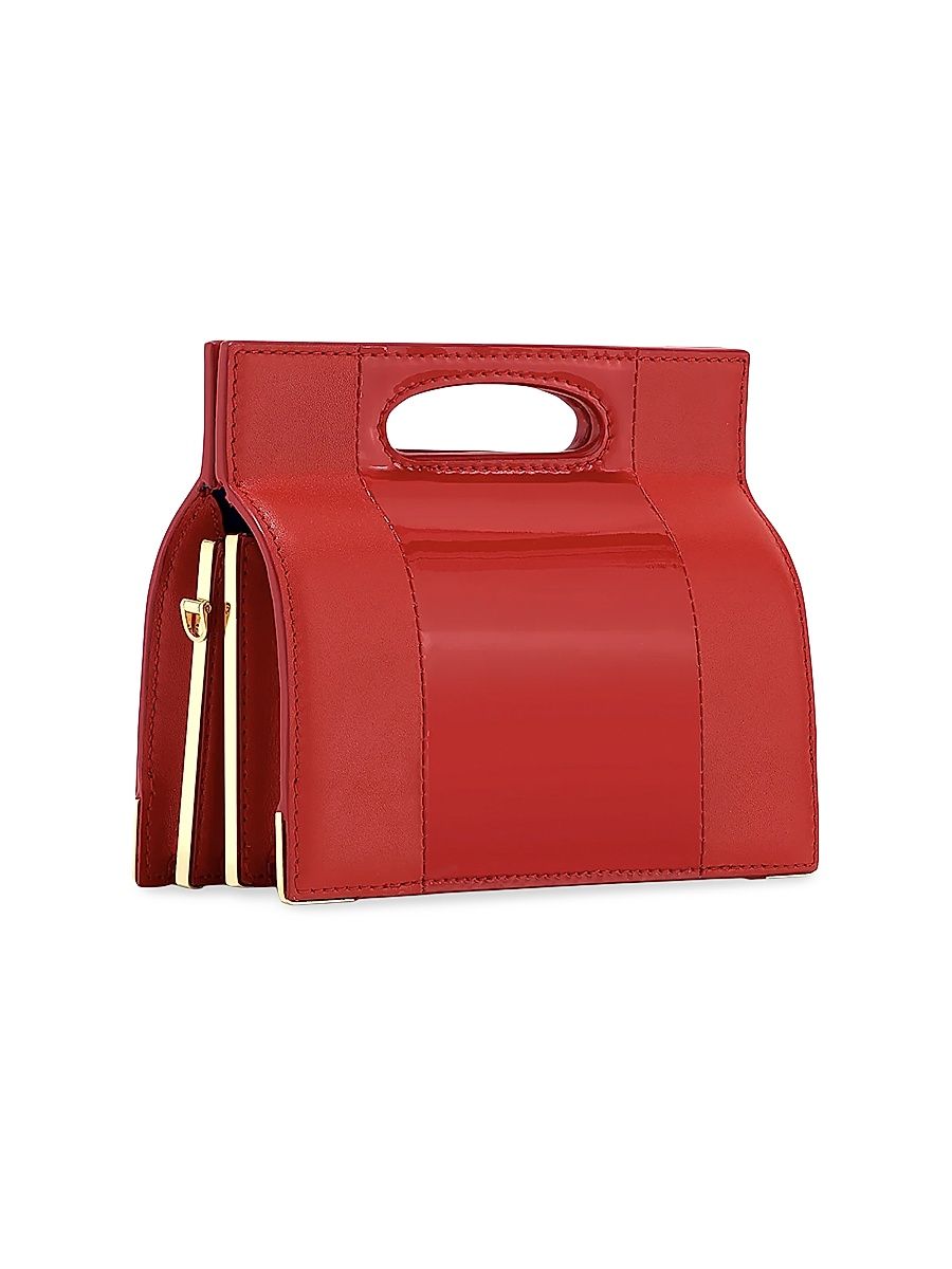 Women's Stella Top Handle Bag Miniature Patent Leather - Red Stripe