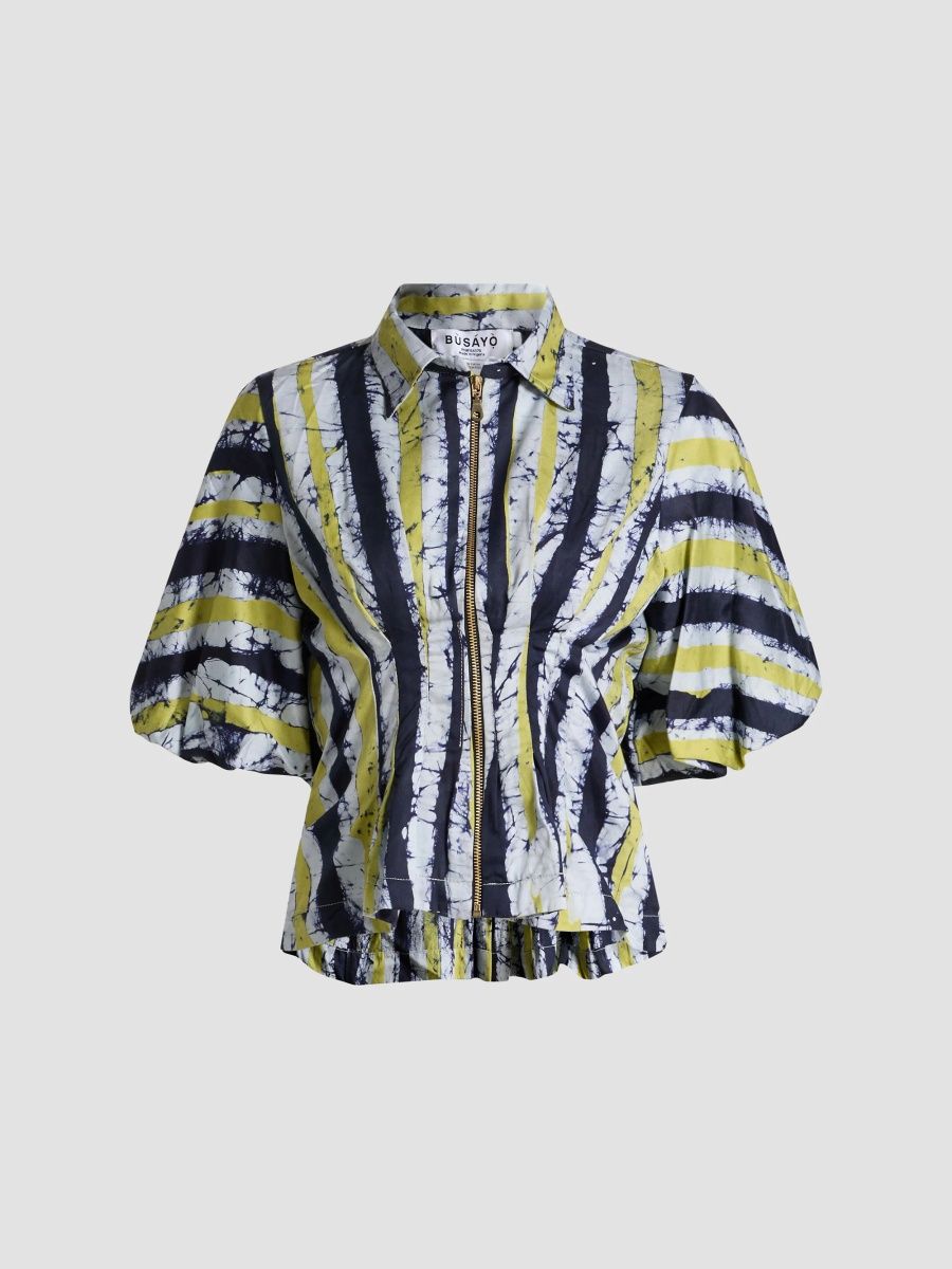 Busayo Women's Batife Striped Cotton Top - Multicolour - Size Large