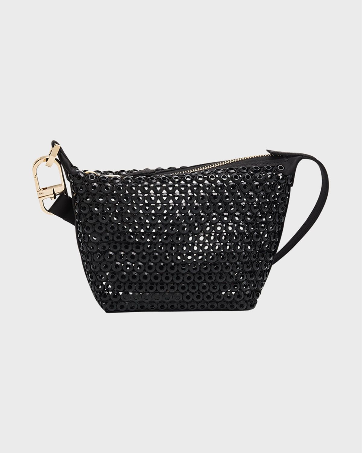 La Prima Rhinestone Silk Hobo Bag