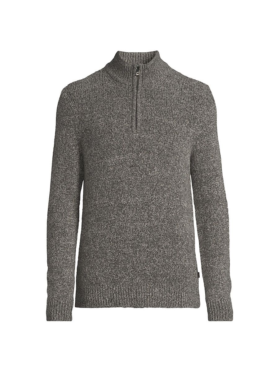 Men's Rib-Knit Quarter-Zip Sweater - Midnight - Size Medium