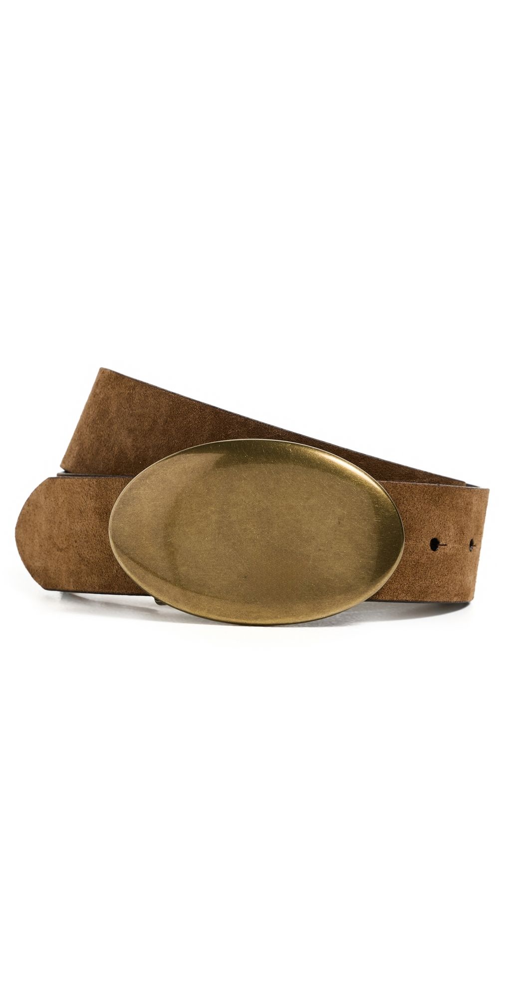 Madewell LG Oval Plaque Belt AGED COGNAC SUEDE S