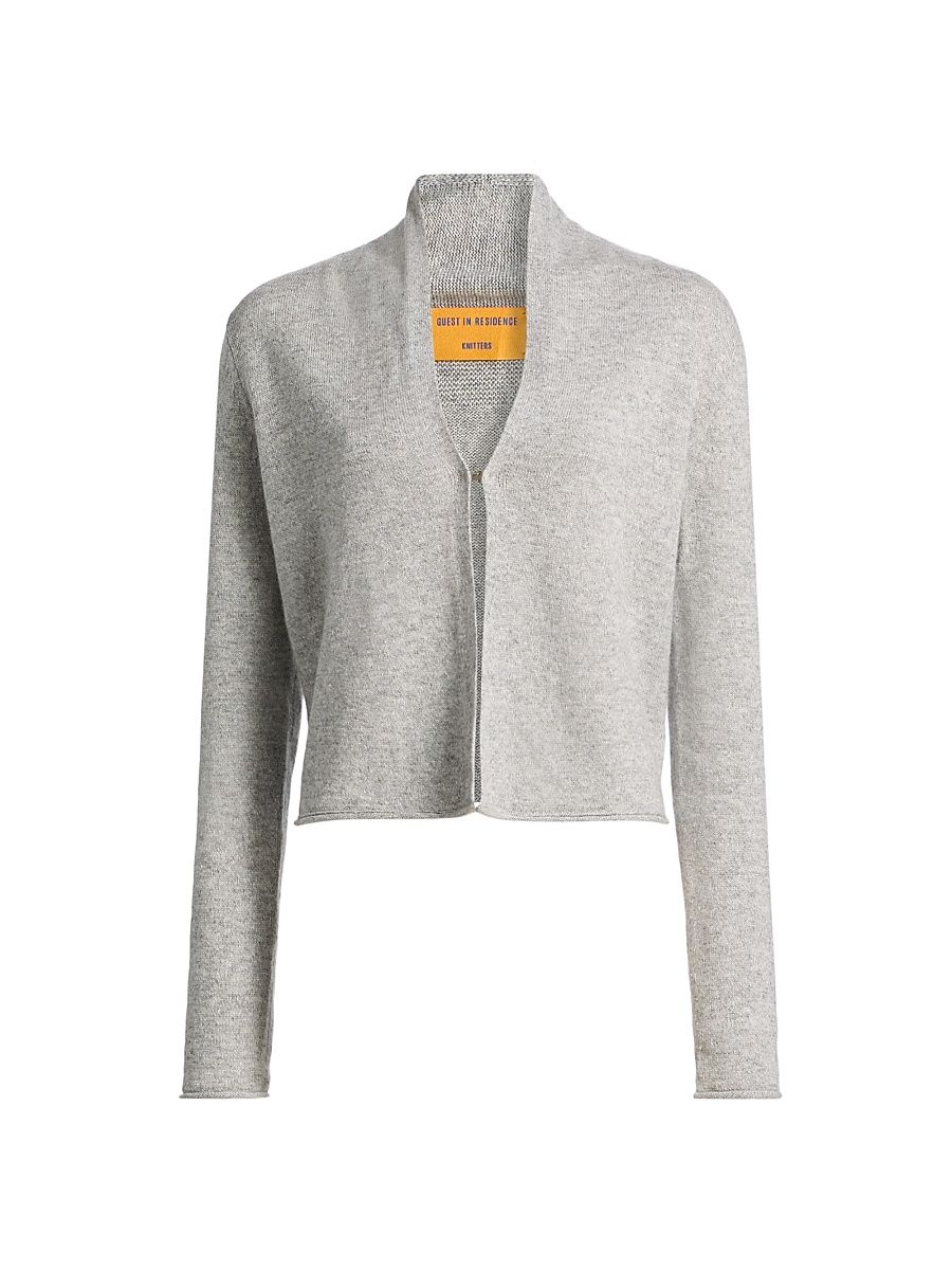 Women's Stealth Cashmere-Linen Cardigan - Stone - Size XS