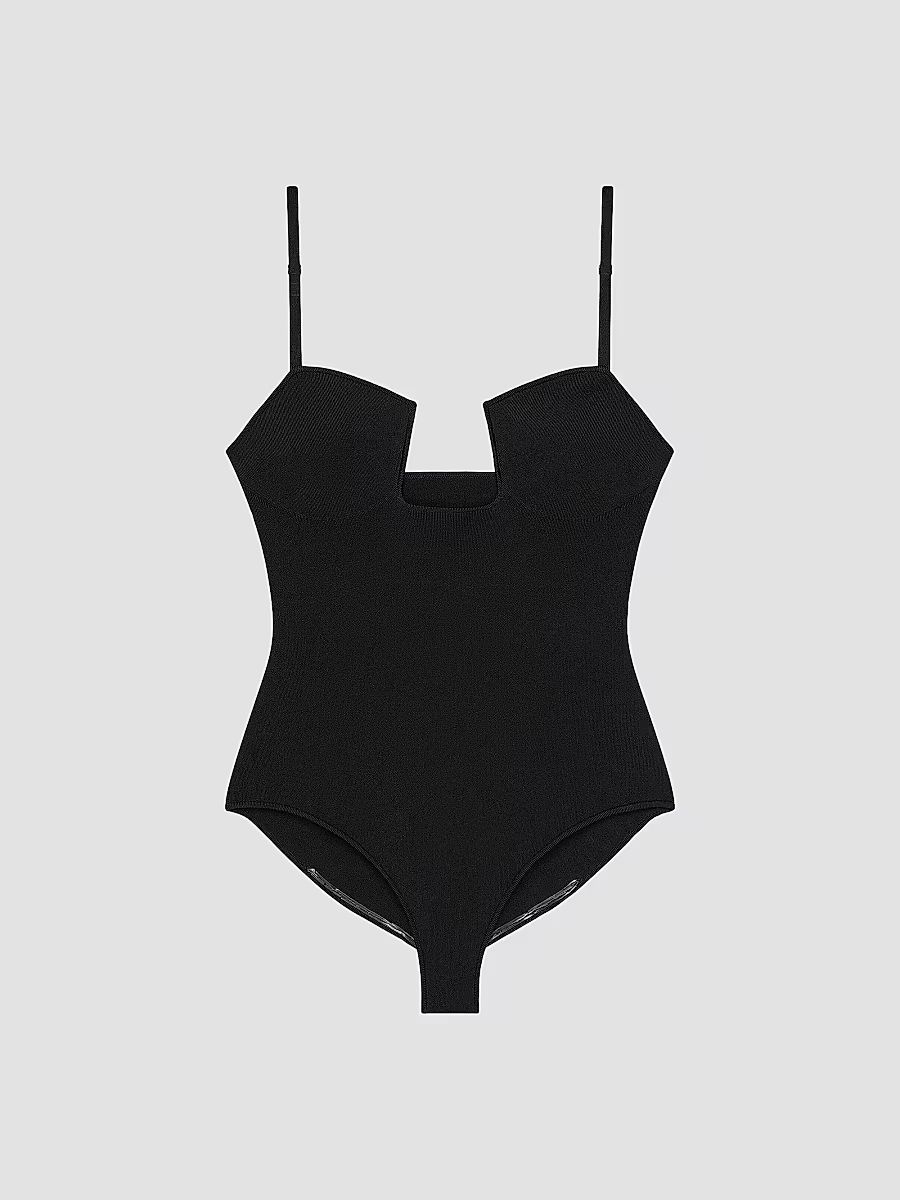 Givenchy Women's Cutaway Bodysuit in Engineered Knit - Black - Size XL