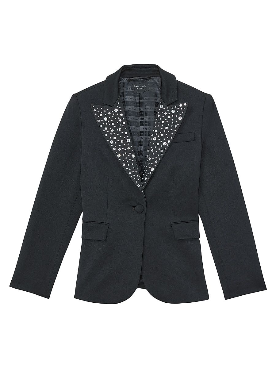 Women's Mainline Avery Embellished Single-Breasted Blazer - Black - Size 8