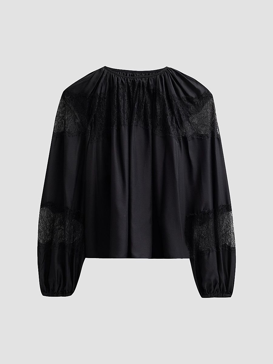 Women's Bess Silk Blouse - Noir - Size 16