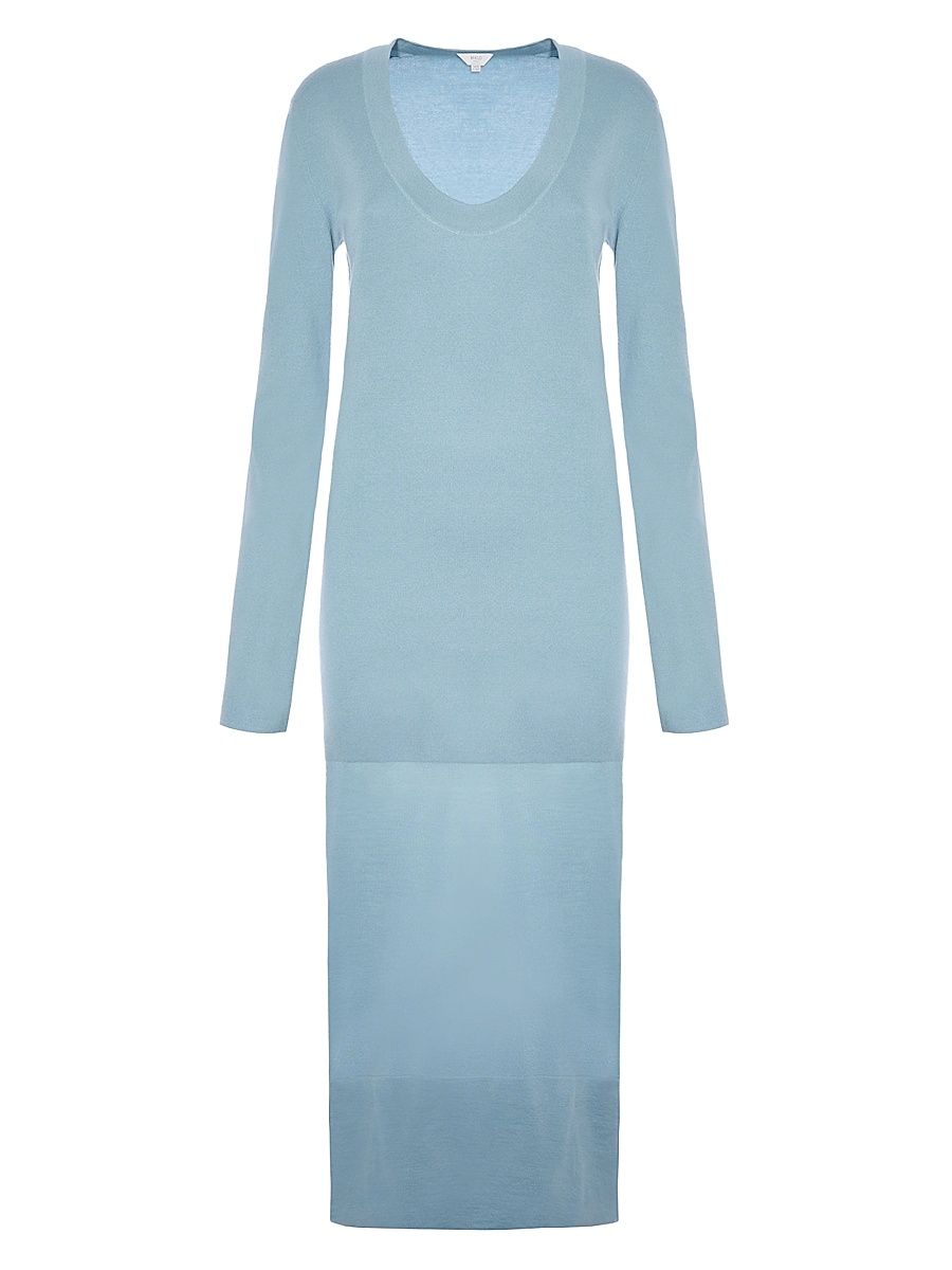 Women's Cashmere Sheer Panel Sweaterdress - Malo Blue - Size 8