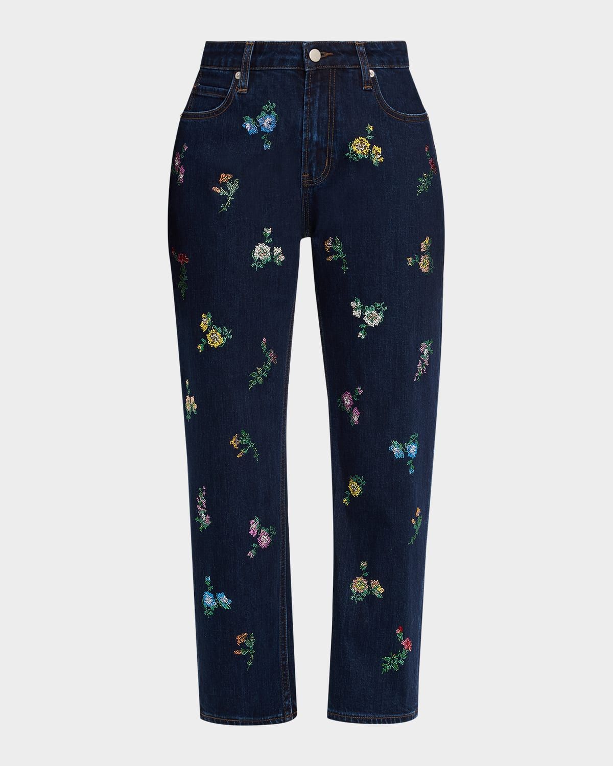 Joy And Mirth Embellished Straight-Leg Ankle Boyfriend Jeans