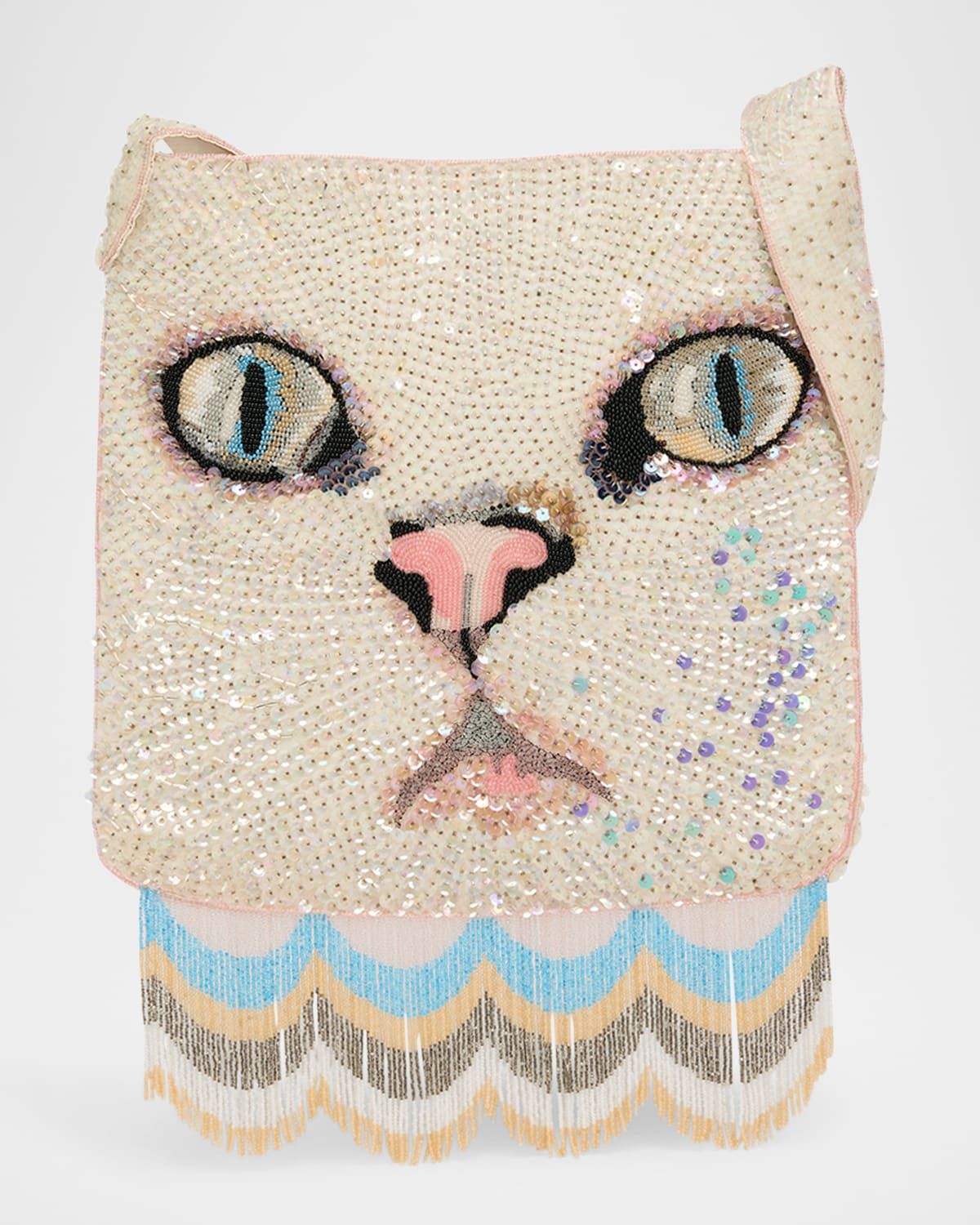 Le Chat De La Maison Beaded Cat Crossbody Bag