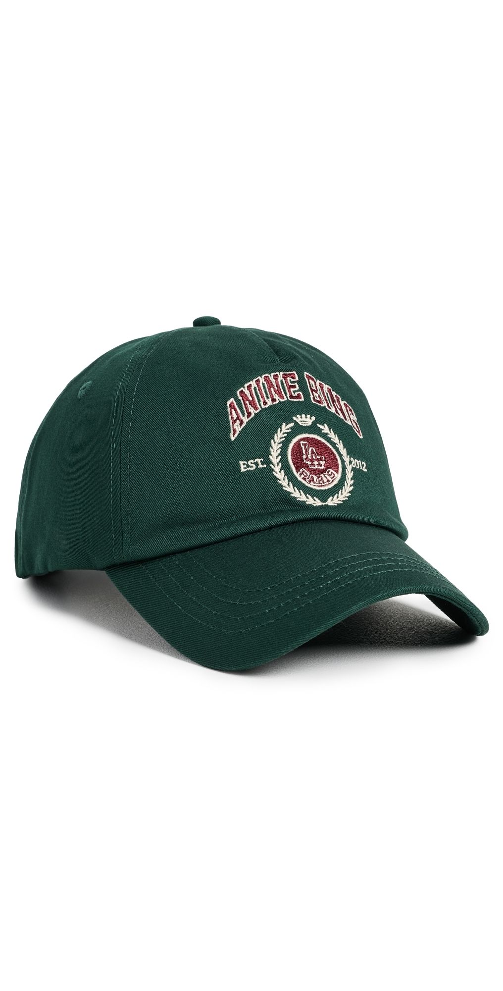 ANINE BING Jeremy Collegiate Baseball Cap Deep Emerald One Size