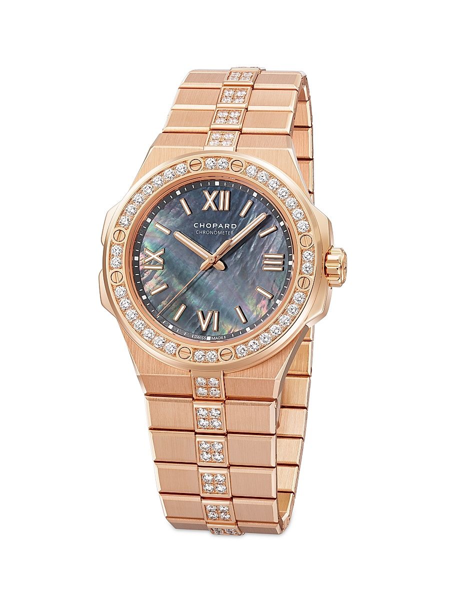 Women's Alpine Eagle 18K Rose Gold & Diamond Bracelet Watch