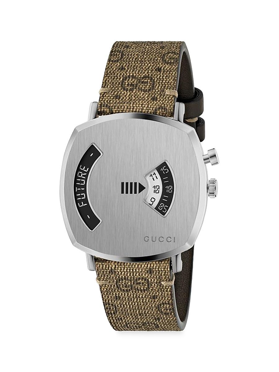 Men's 38MM Grip Stainless Steel Logo Watch - Brown
