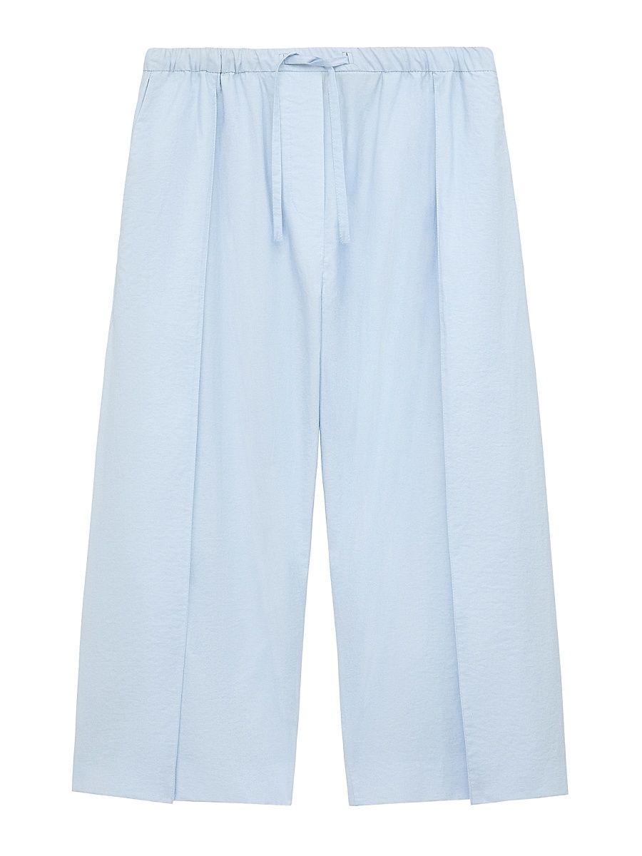 Women's LOEWE x Paula's Ibiza Cotton-Blend Creased Crop Trousers - Light Blue - Size Large