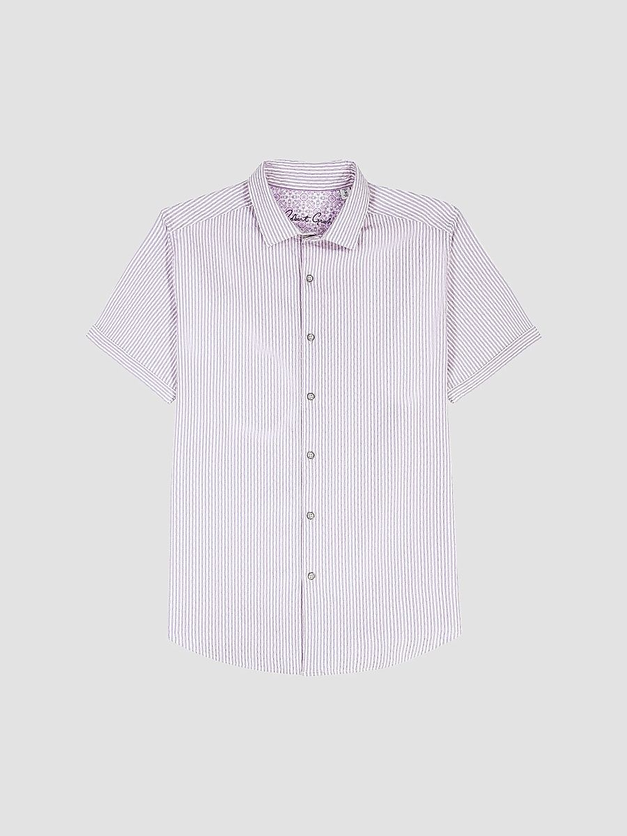 Robert Graham Men's Fornillo Short-Sleeve Shirt - Lilac - Size XXXXL